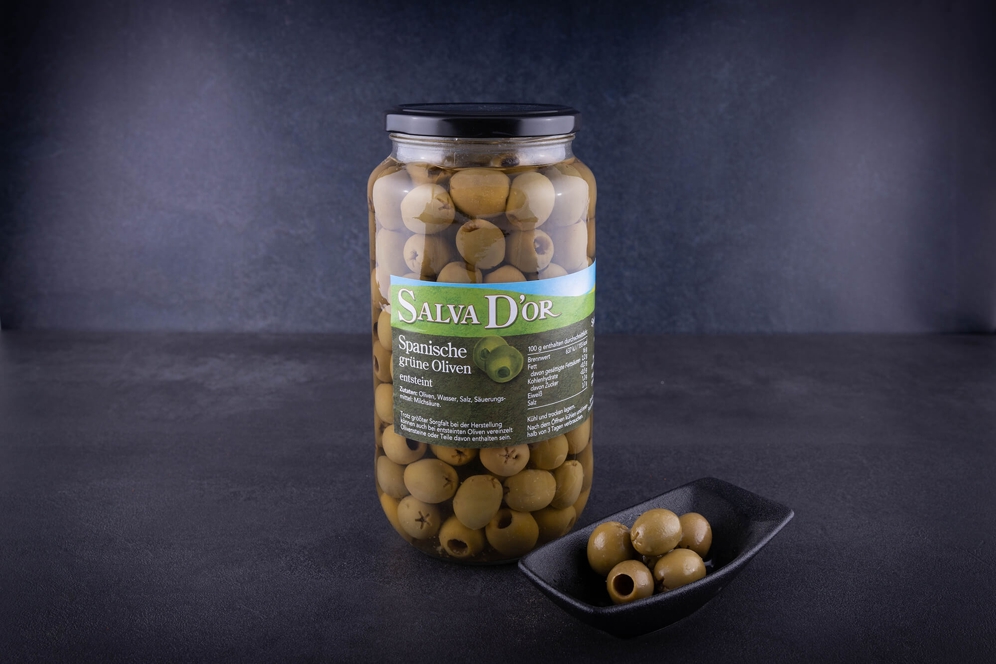 Grüne Oliven ohne Stein | Salva D'Or | 935ml